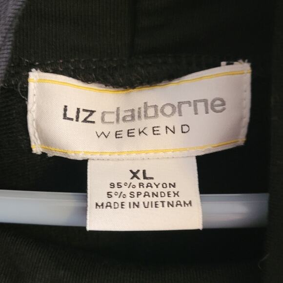 NWT Liz Claiborne Weekend Womens XL Black Liquid Knit Slinky Cowl Neck Tunic Top - Picture 4 of 11